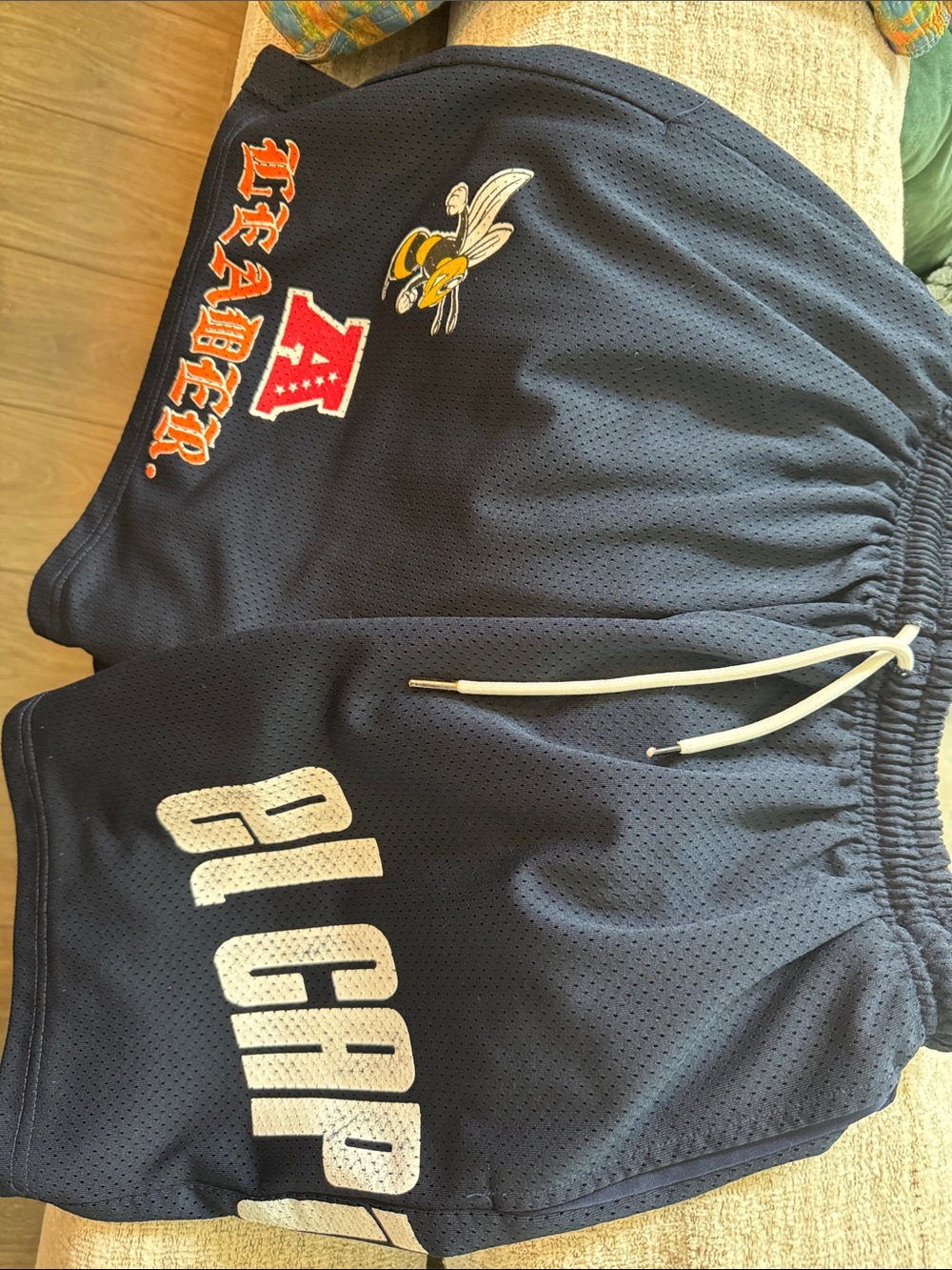 Men's EL CAPITAN Navy Athletic Mesh Shorts with Graphic Mascot